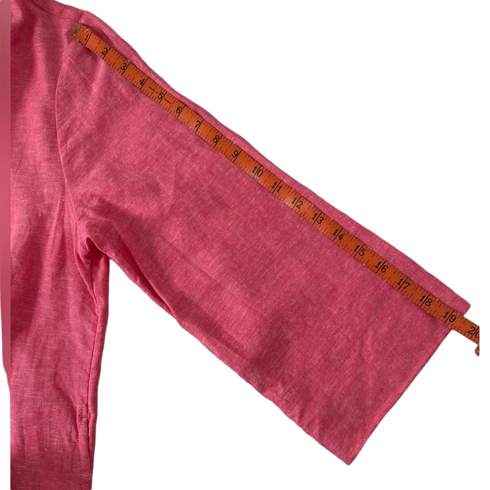 Lands' End Vibrant Pink Linen Blend Blouse, Size XS - Picture 7 of 8